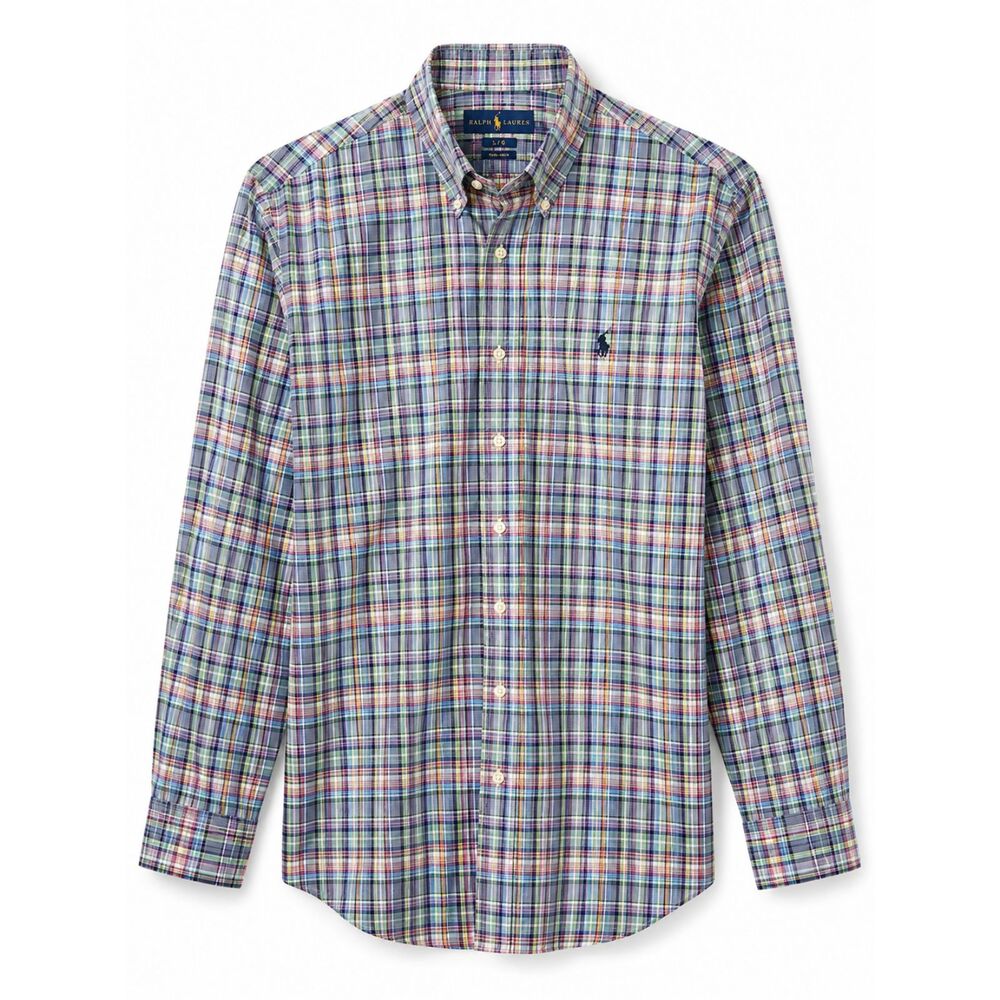 Ralph Lauren Men’s Large Non-Iron Multicolor Plaid Button Down Shirt